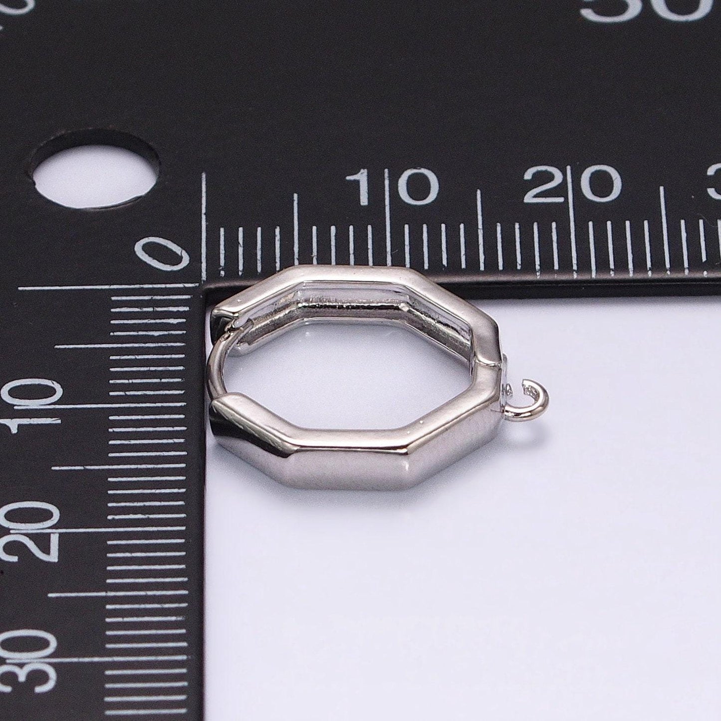 Hexagonal open loop earrings in gold & silver supply | z-322 z-323