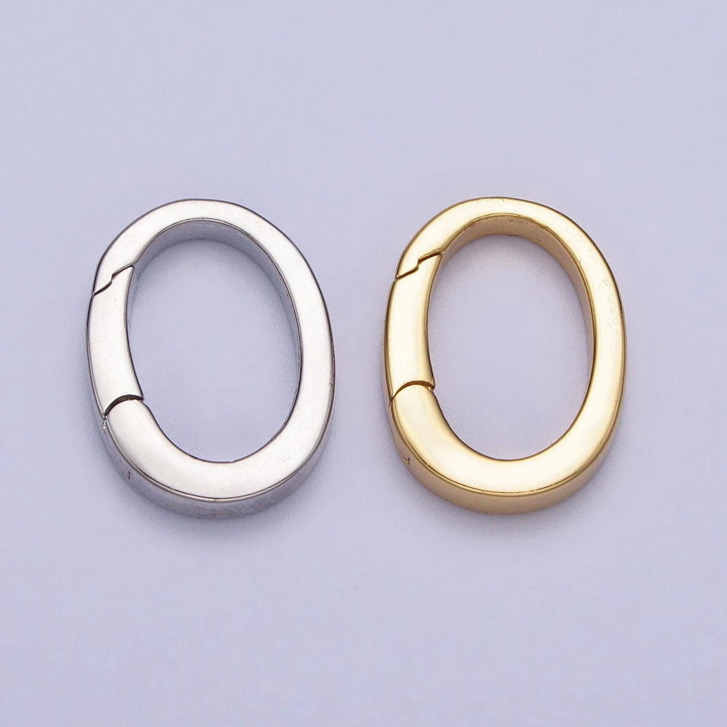Mini gold spring gate ring, push gate ring 13.4 x 17.5mm oval ring charm holder gold clasp for jewelry clasp z305
