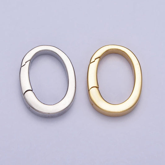 Mini gold spring gate ring, push gate ring 13.4 x 17.5mm oval ring charm holder gold clasp for jewelry clasp z305