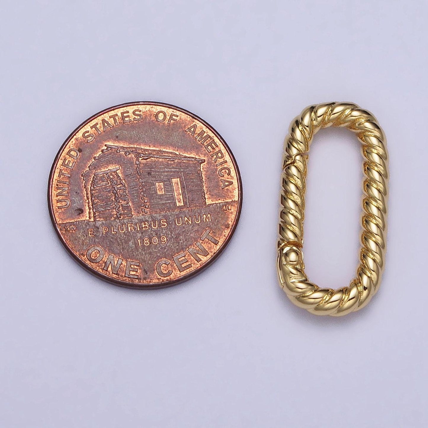 Dainty twisted rope oval gold push gate ring oval twisted rope ring charm holder enahanced link for jewelry supply z301 z302