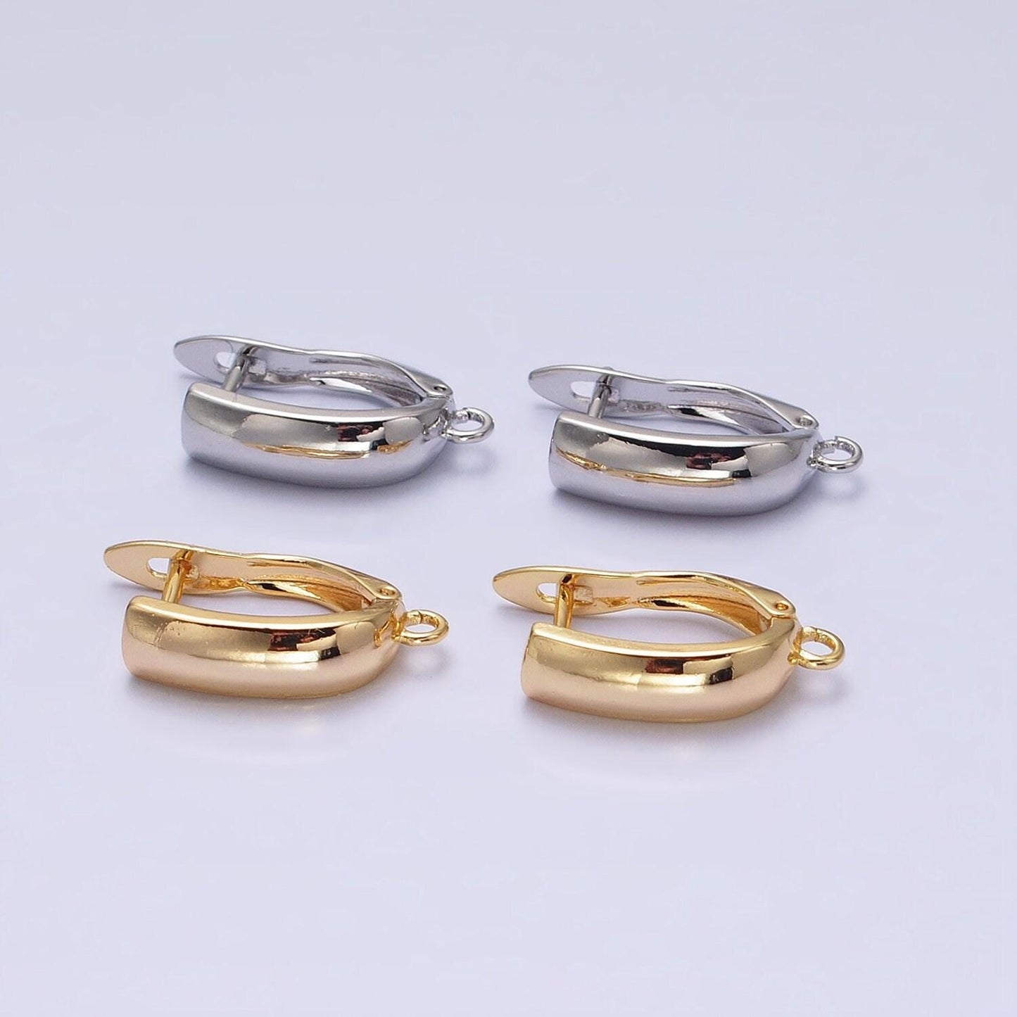 Dainty gold lever back earring findings silver earring with open link for handmade jewelry component diy earring jewelry supply z294