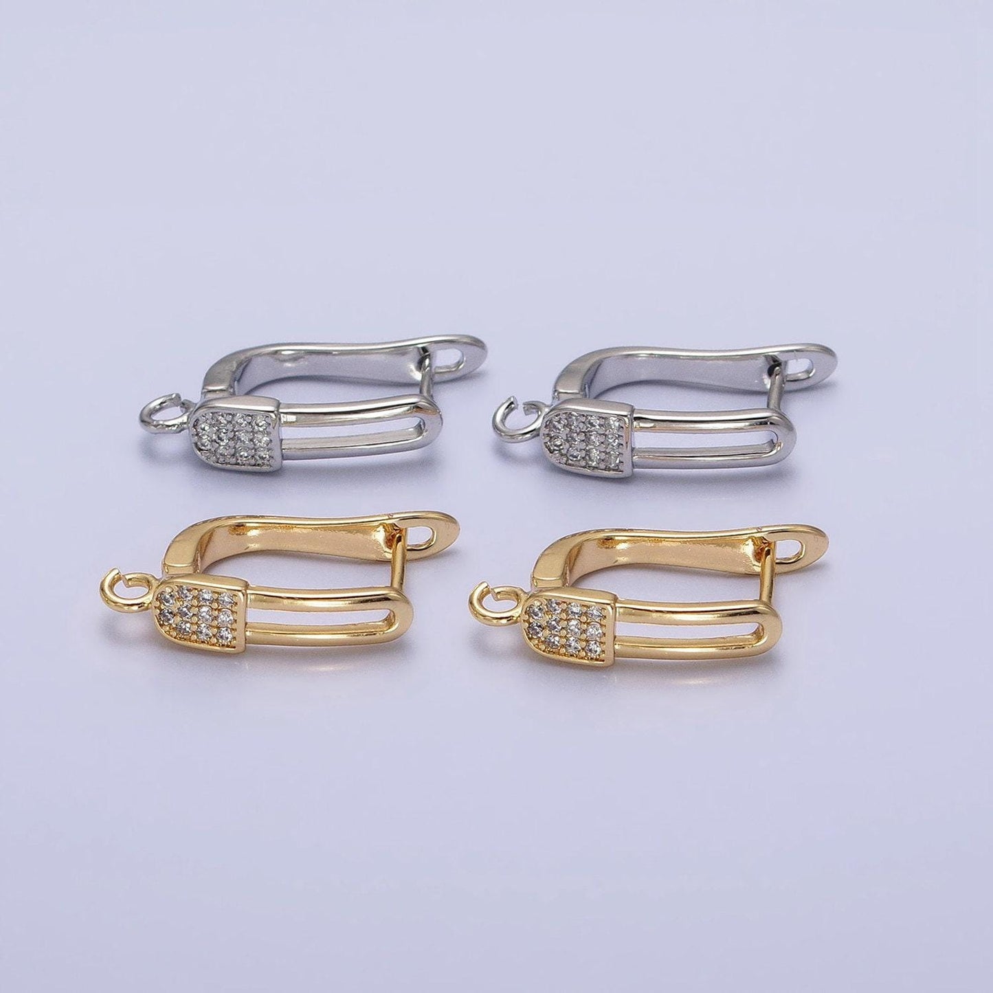 Dainty gold , silver lever back earring findings with open link for handmade jewelry component diy earring jewelry supply z286