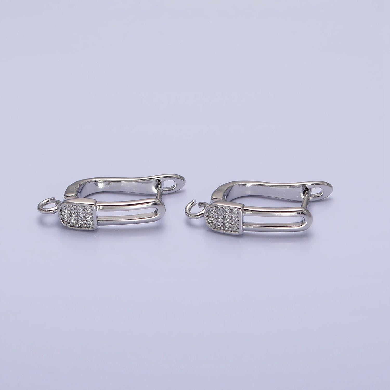 Dainty gold , silver lever back earring findings with open link for handmade jewelry component diy earring jewelry supply z286