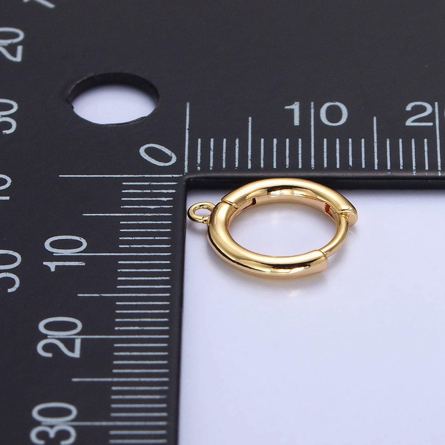 Snap close hoop 15.6mm huggies earrings supply | z-161 z-162
