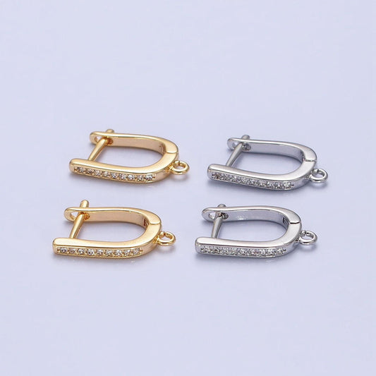 Cz lever-back 15mm huggie earrings supply | z-159 z-160