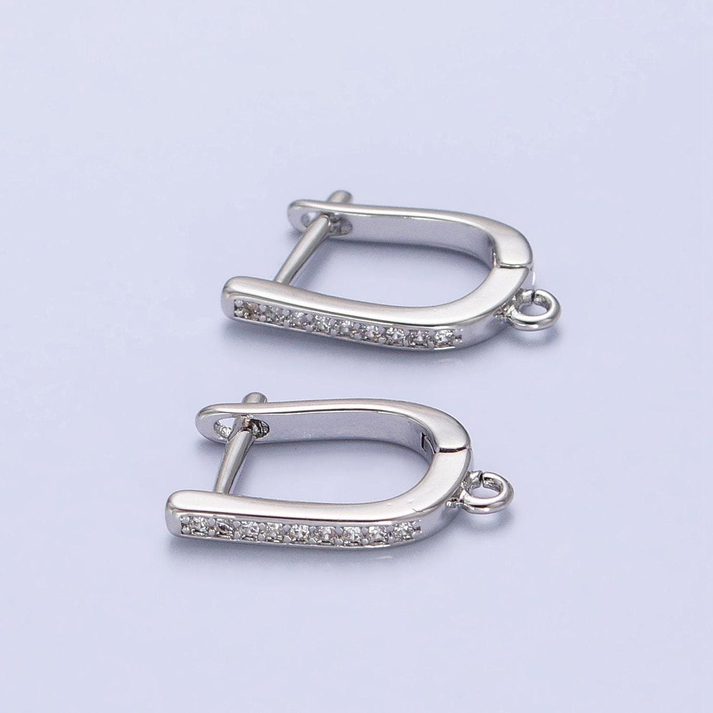 Cz lever-back 15mm huggie earrings supply | z-159 z-160