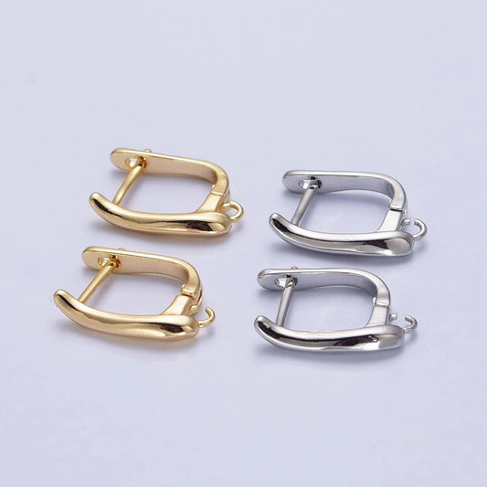 Lever-back open huggie earrings gold & silver supply | z-156 z-157