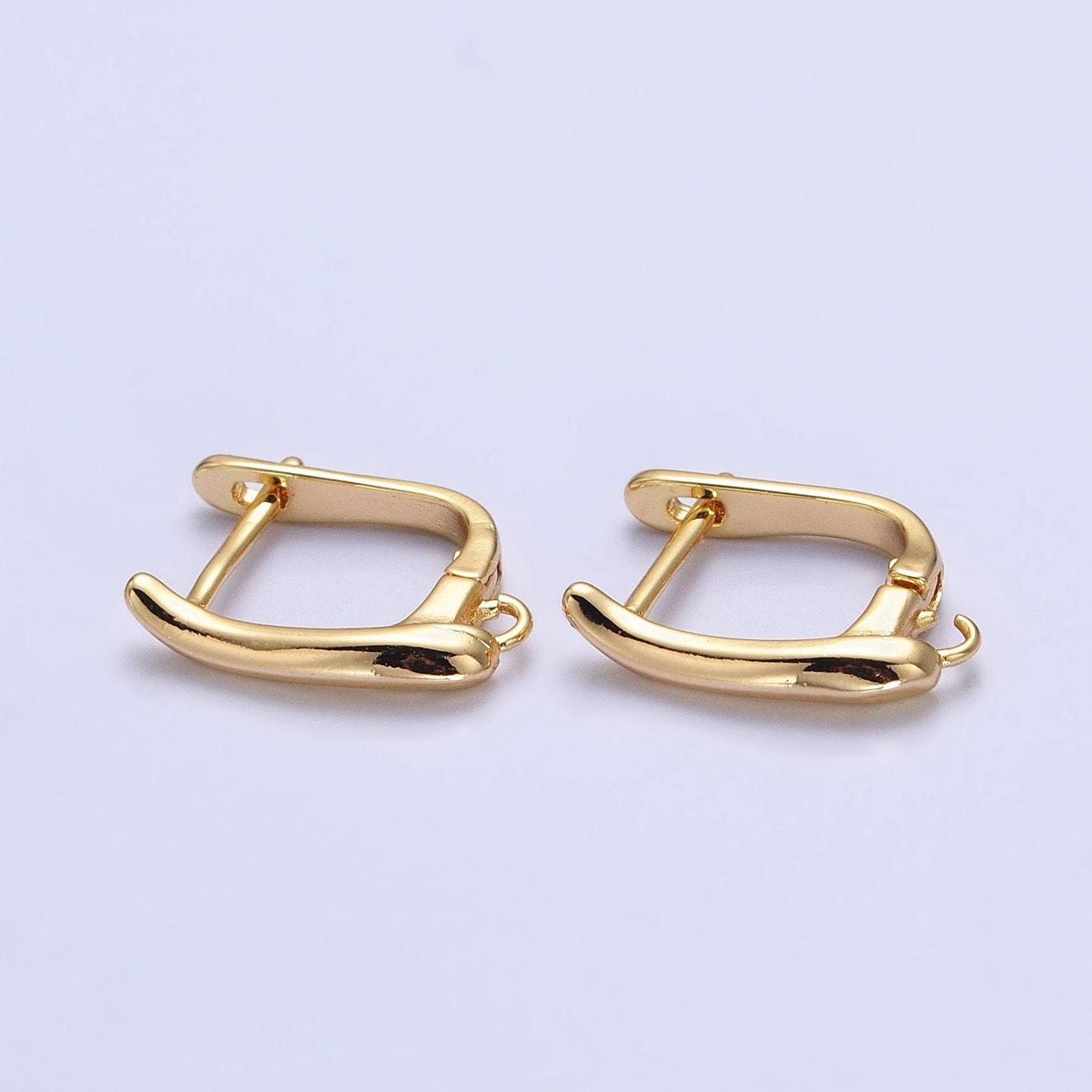 Lever-back open huggie earrings gold & silver supply | z-156 z-157