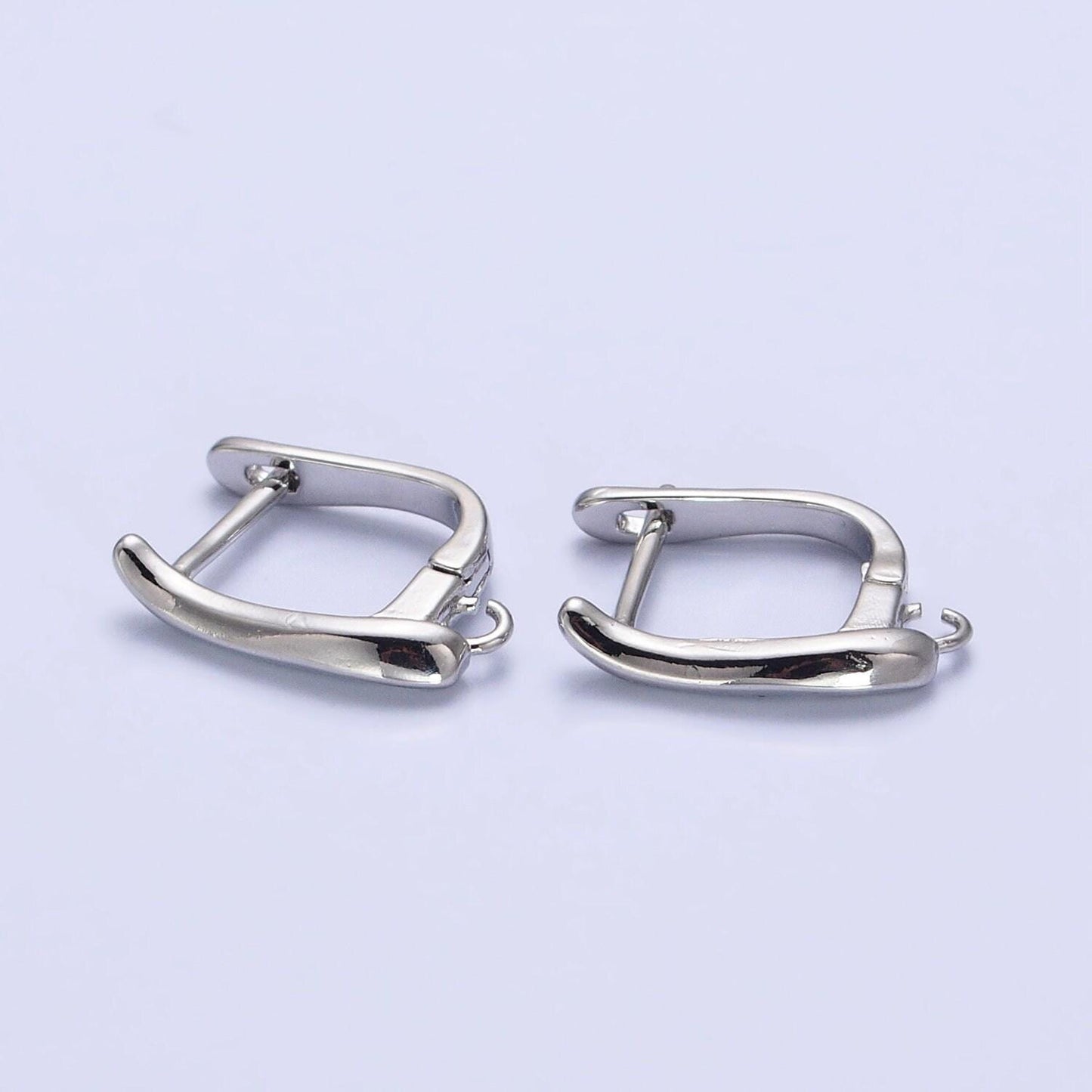 Lever-back open huggie earrings gold & silver supply | z-156 z-157