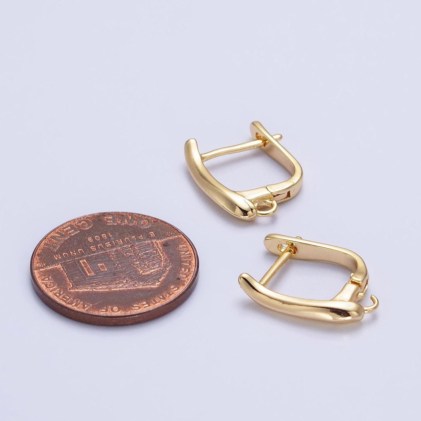 Lever-back open huggie earrings gold & silver supply | z-156 z-157