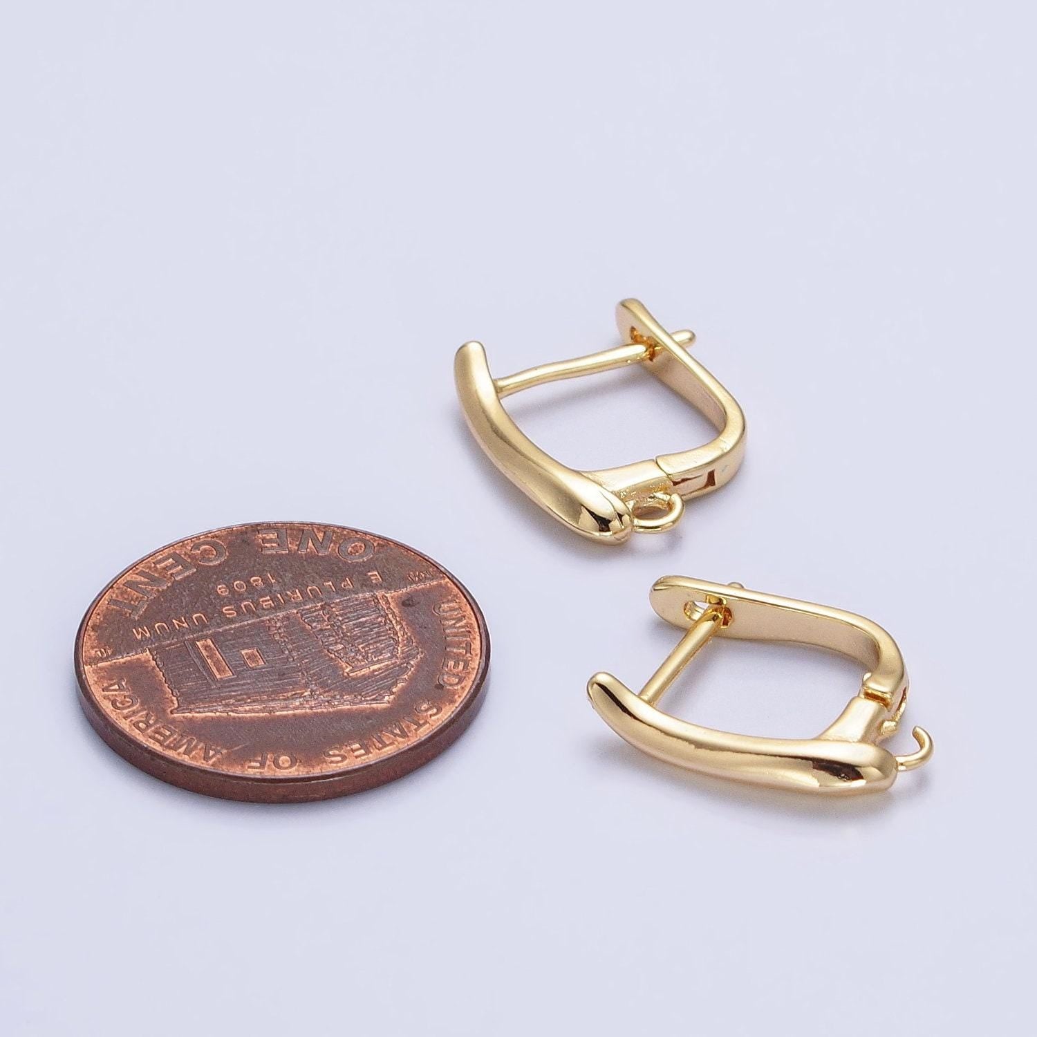 Lever-back open huggie earrings gold & silver supply | z-156 z-157