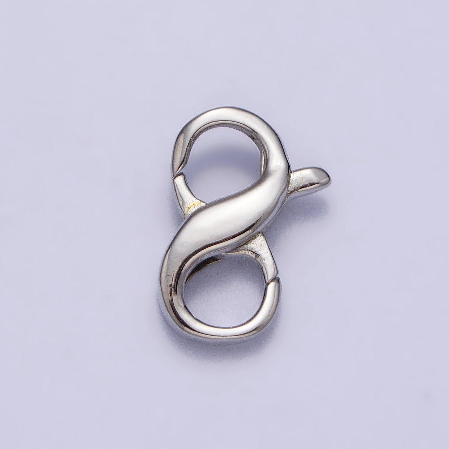 Small 24k gold filled 13mm double opening infinity silver figure 8 interchangeable enhancer clasps for jewelry making z143