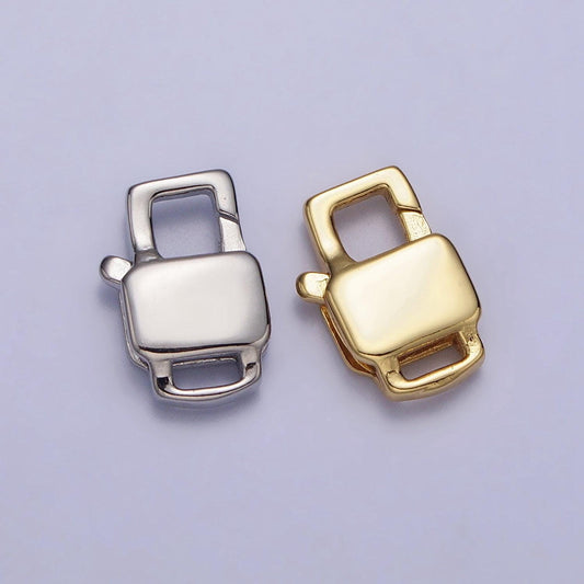 Mini 14k gold filled rectangle lobster clasp small geometric end claspfor diy jewelry making supply bracelet necklace component z127