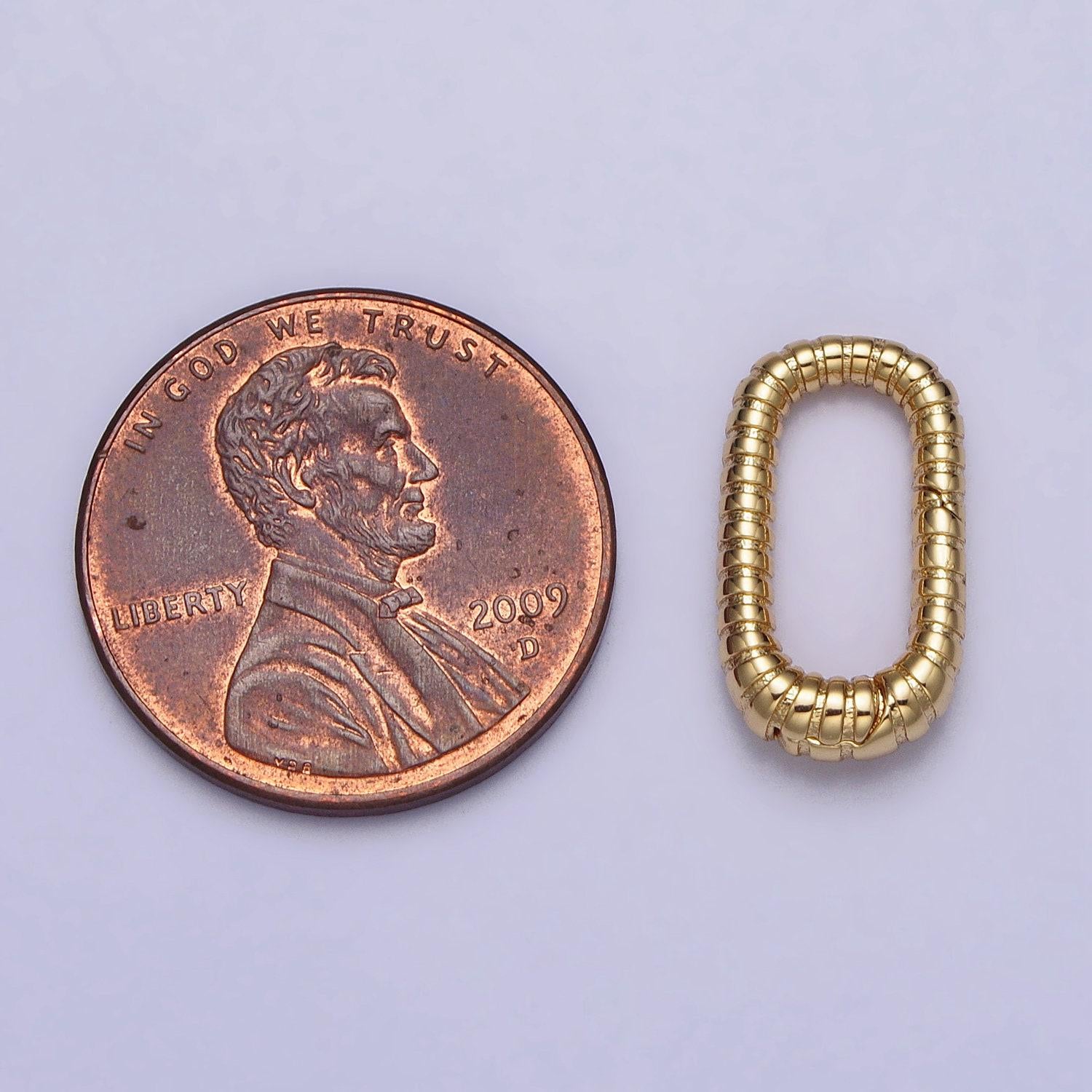 Dainty gold hinged oval push clasp charm pendants interchangeable connectors charm holder necklace enhancer clasp z121