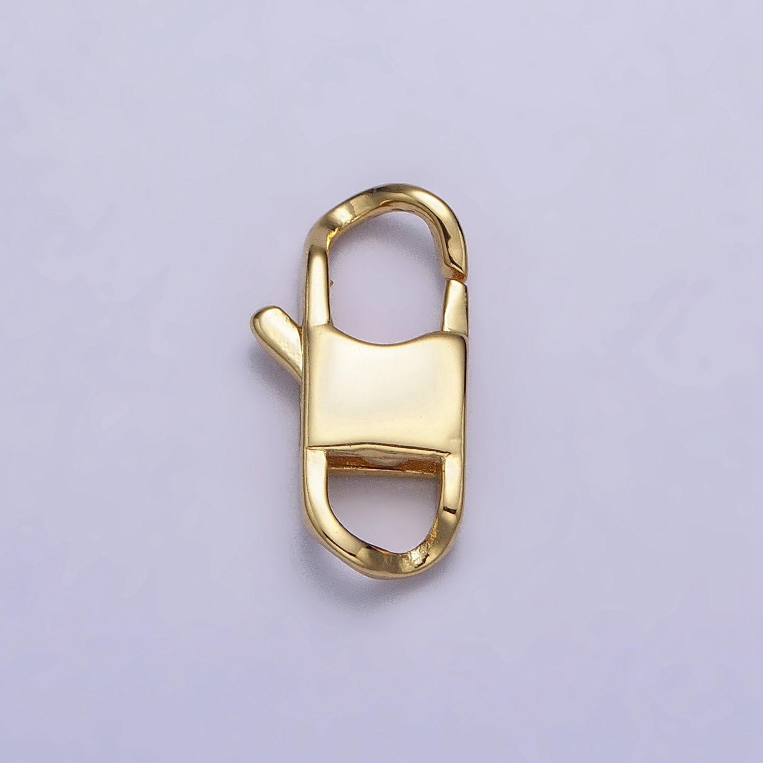 14k gold fileld small rectangular lobster clasp - unique square style for end clasp necklace bracelet component z119 z120