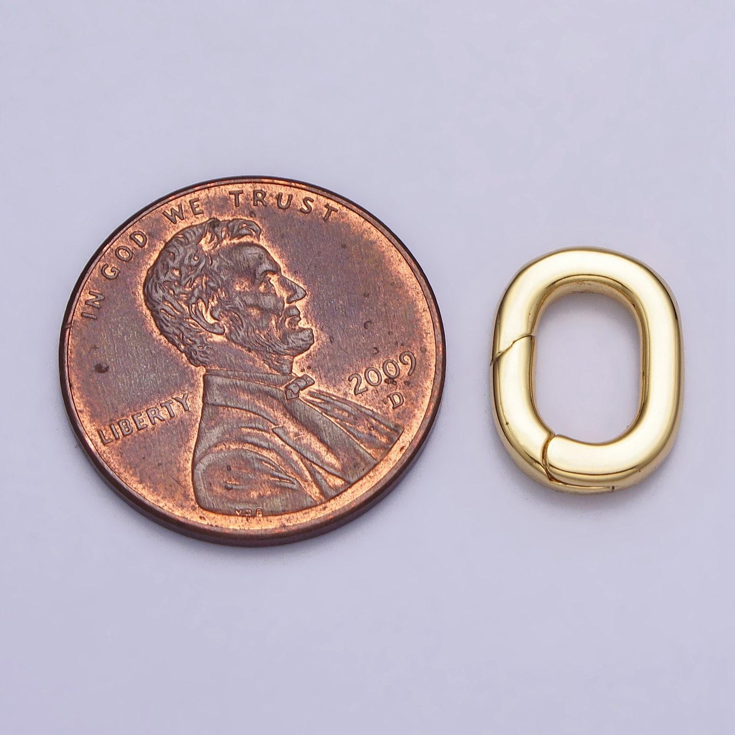 Tiny gold spring gate ring, push gate ring mini oval ring charm holder gold clasp for jewelry clasp z-117