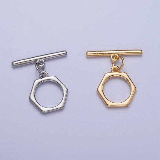 24k gold plated ot toggle clasps ot toggle clasps connectors for jewelry handmade making bracelet necklace bar hexagonal clasp z103