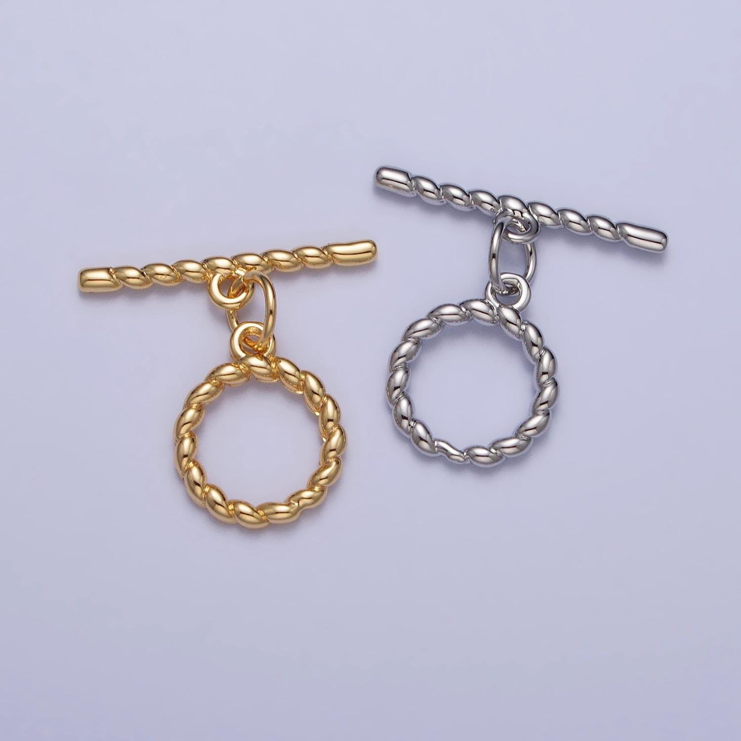 24k gold plated rope ot toggle clasps twisted end clasp for jewelry handmade making bracelet necklace bar fancy clasp z101