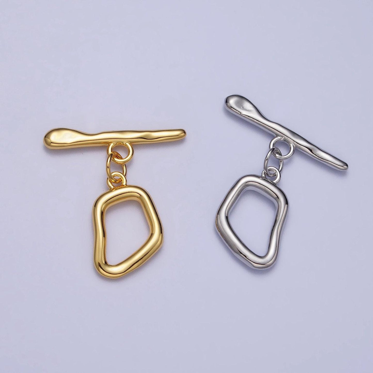 Abstract geometric toggle clasps jewelry closure supply in silver, gold | z088 z089 z097