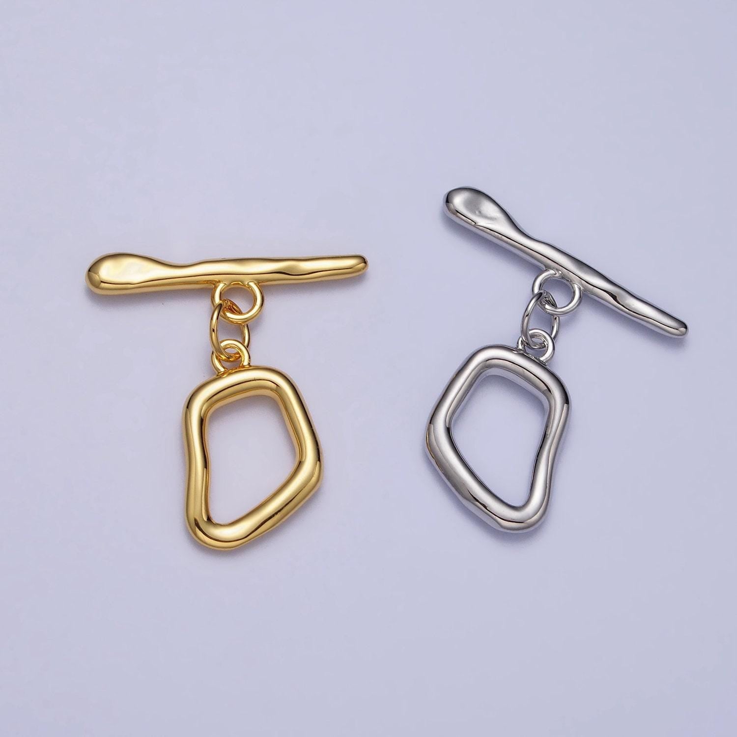 Abstract geometric toggle clasps jewelry closure supply in silver, gold | z088 z089 z097