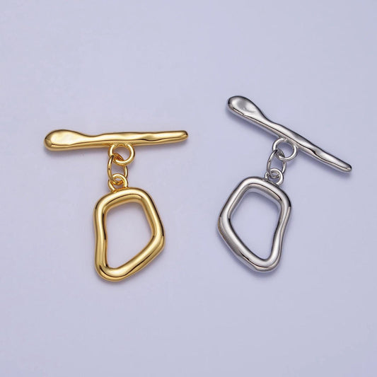 Abstract geometric toggle clasps jewelry closure supply in silver, gold | z088 z089 z097