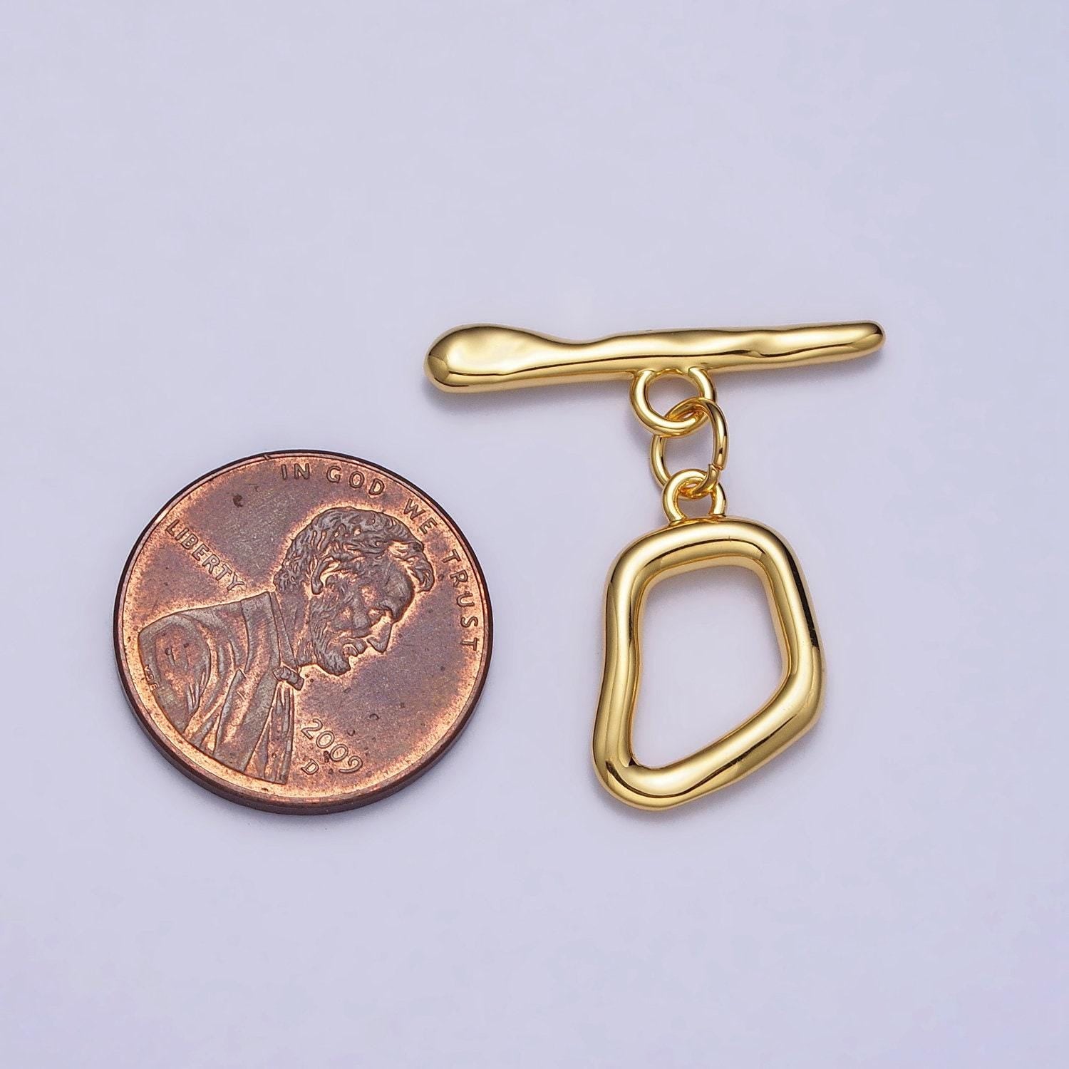 Abstract geometric toggle clasps jewelry closure supply in silver, gold | z088 z089 z097