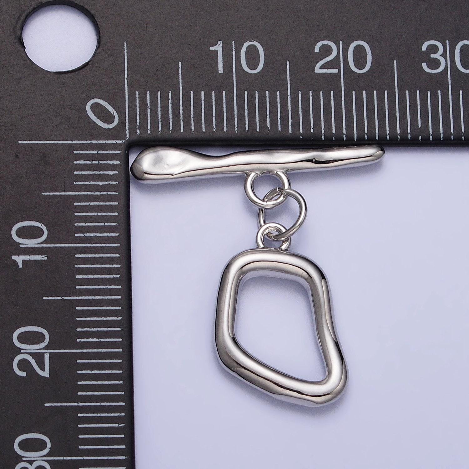 Abstract geometric toggle clasps jewelry closure supply in silver, gold | z088 z089 z097