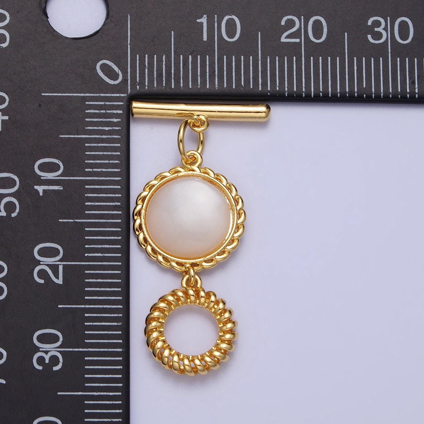Decorative pearl ot clasp for necklace bracelet toggle clasp twisted rope gold round clasp for jewelry making supply z063