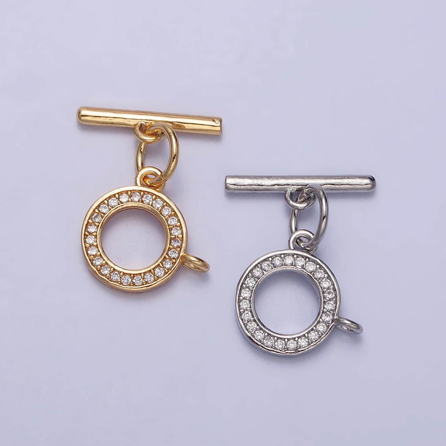 Micro pave round toggle clasp, jewelry clasp ot clasp findings with closed link for charm z054