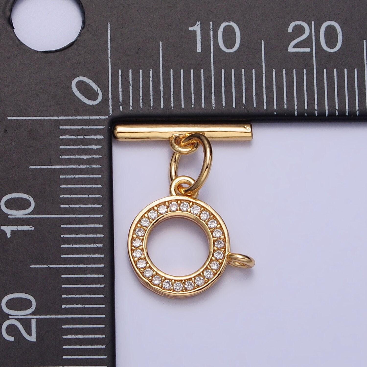 Micro pave round toggle clasp, jewelry clasp ot clasp findings with closed link for charm z054