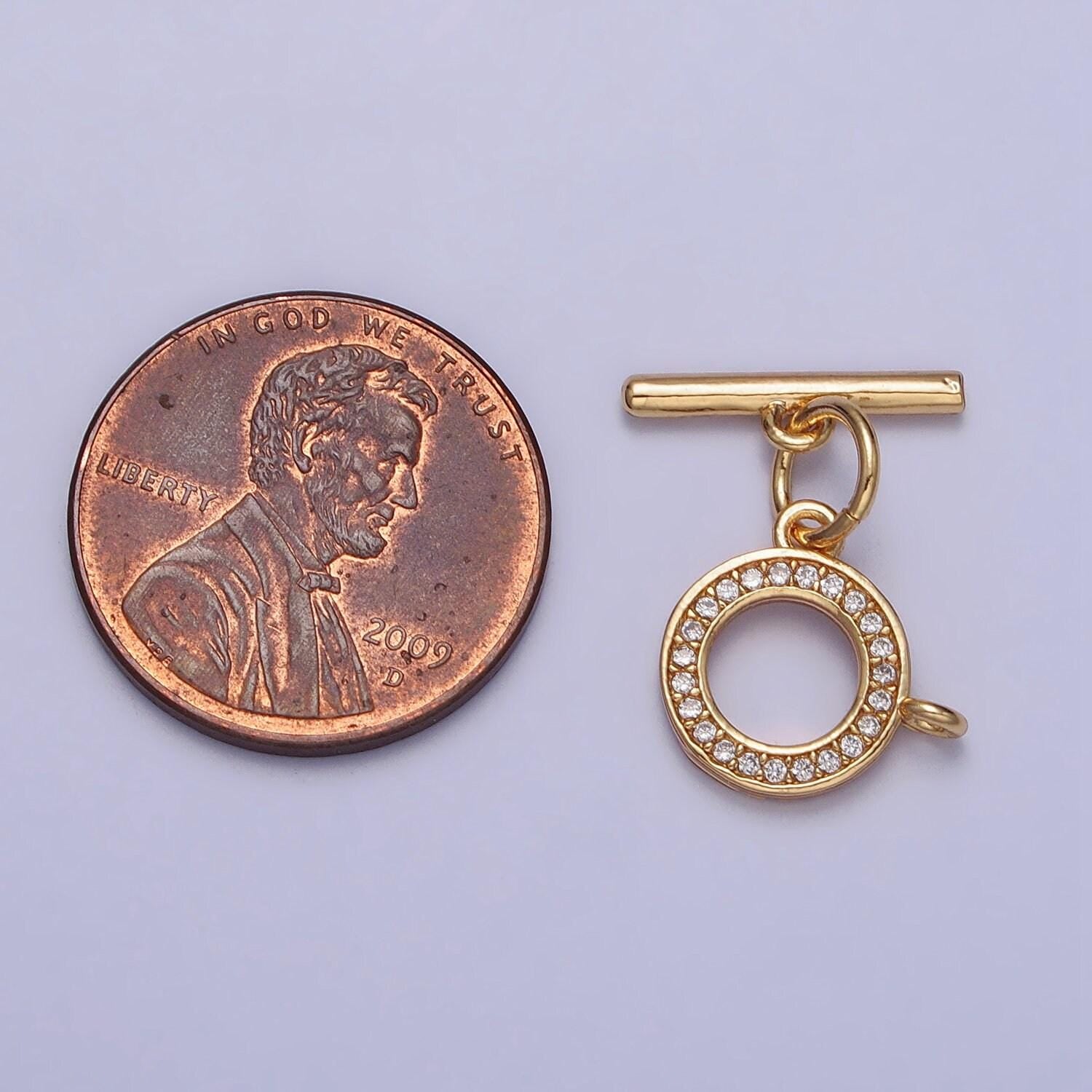 Micro pave round toggle clasp, jewelry clasp ot clasp findings with closed link for charm z054