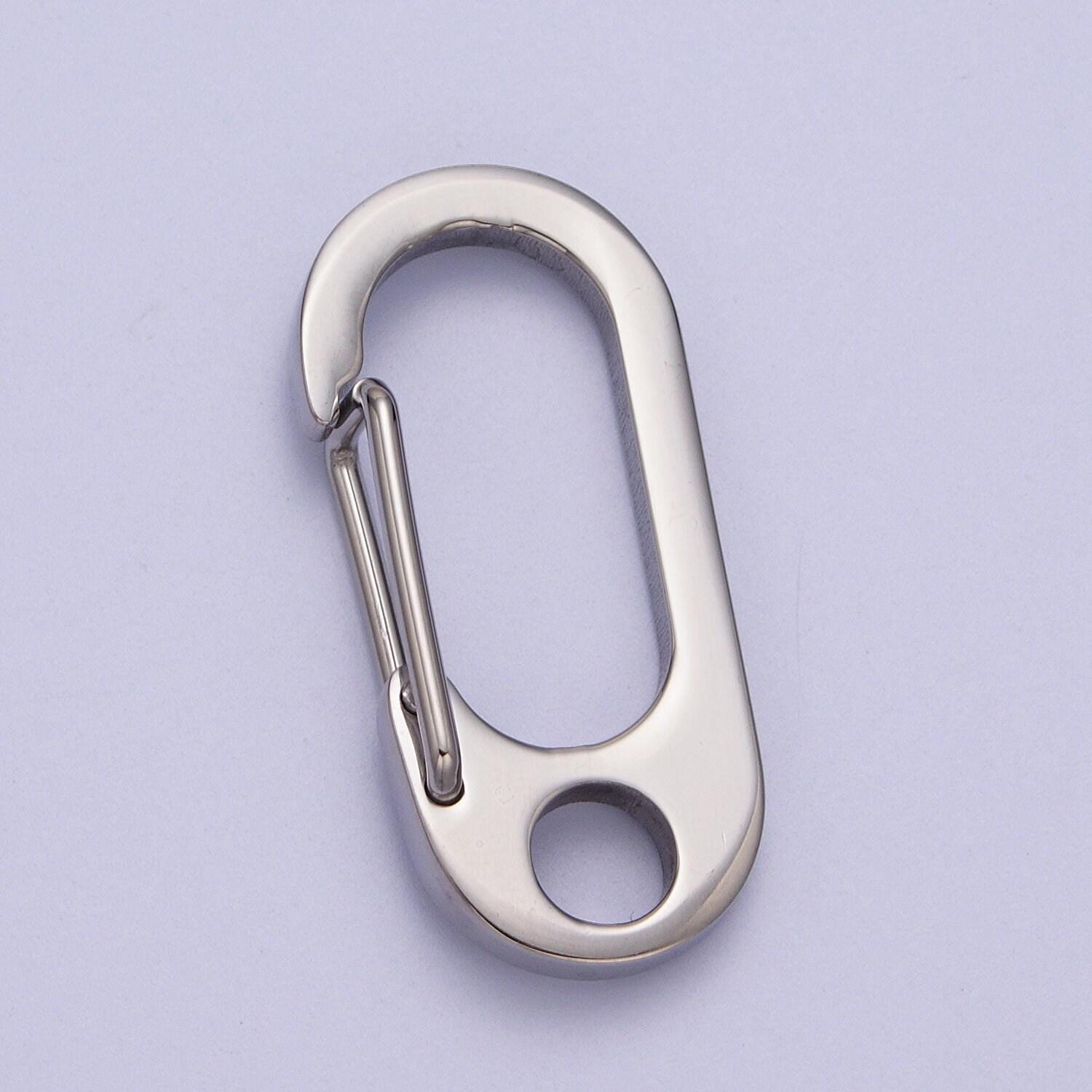 Oval gold push keychain clasps, spring clasp stainless steel purse strap, wallet dog leash, diy keychains, diy jewelry, long thick z011