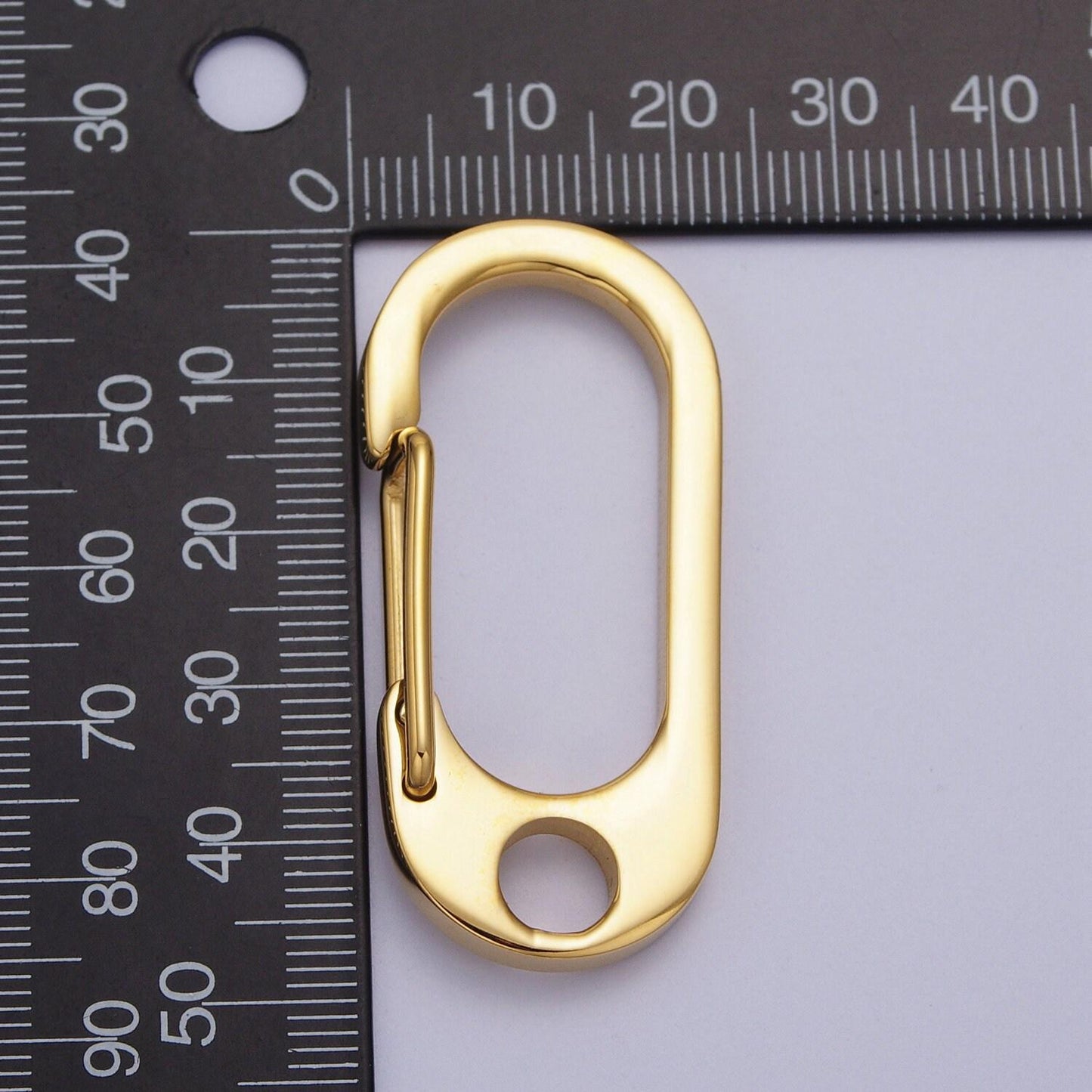 Oval gold push keychain clasps, spring clasp stainless steel purse strap, wallet dog leash, diy keychains, diy jewelry, long thick z011