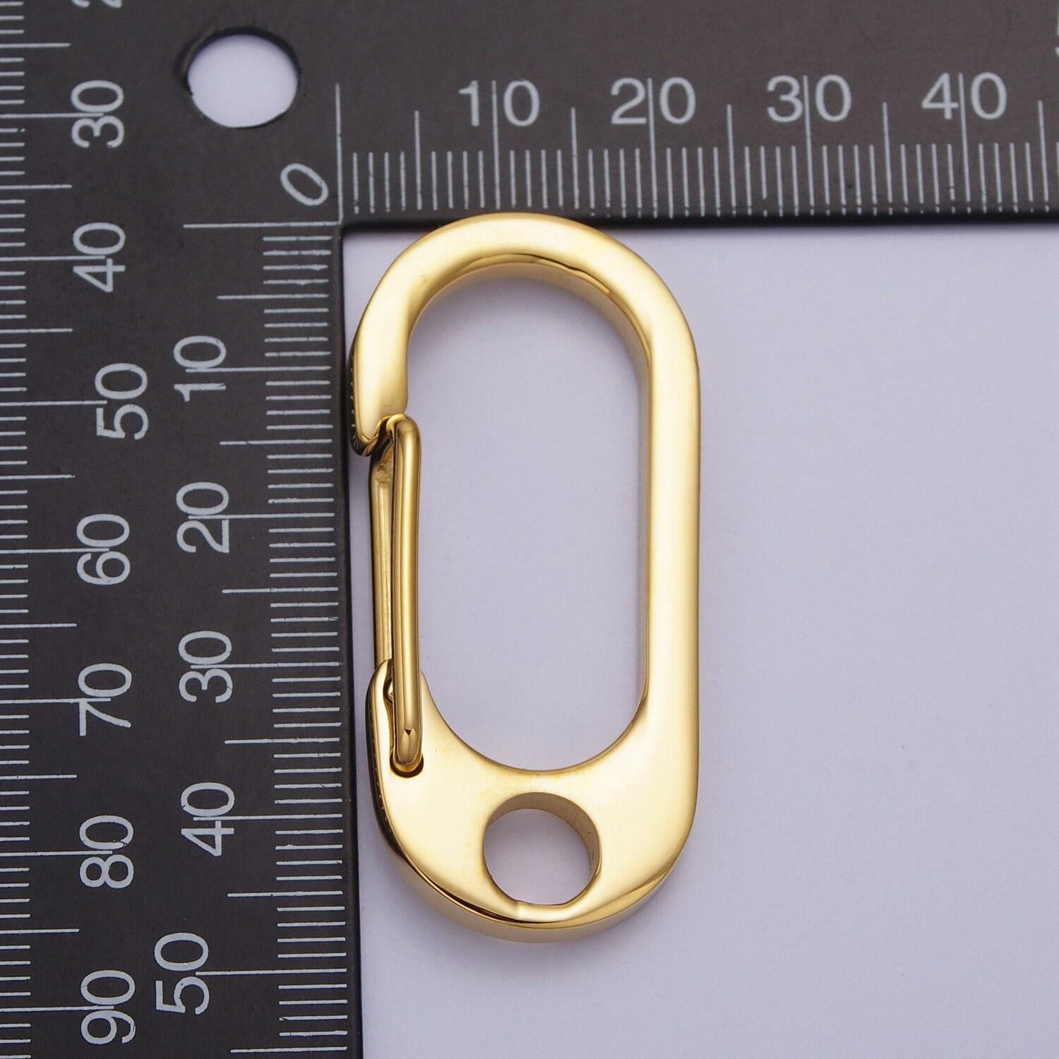 Oval gold push keychain clasps, spring clasp stainless steel purse strap, wallet dog leash, diy keychains, diy jewelry, long thick z011