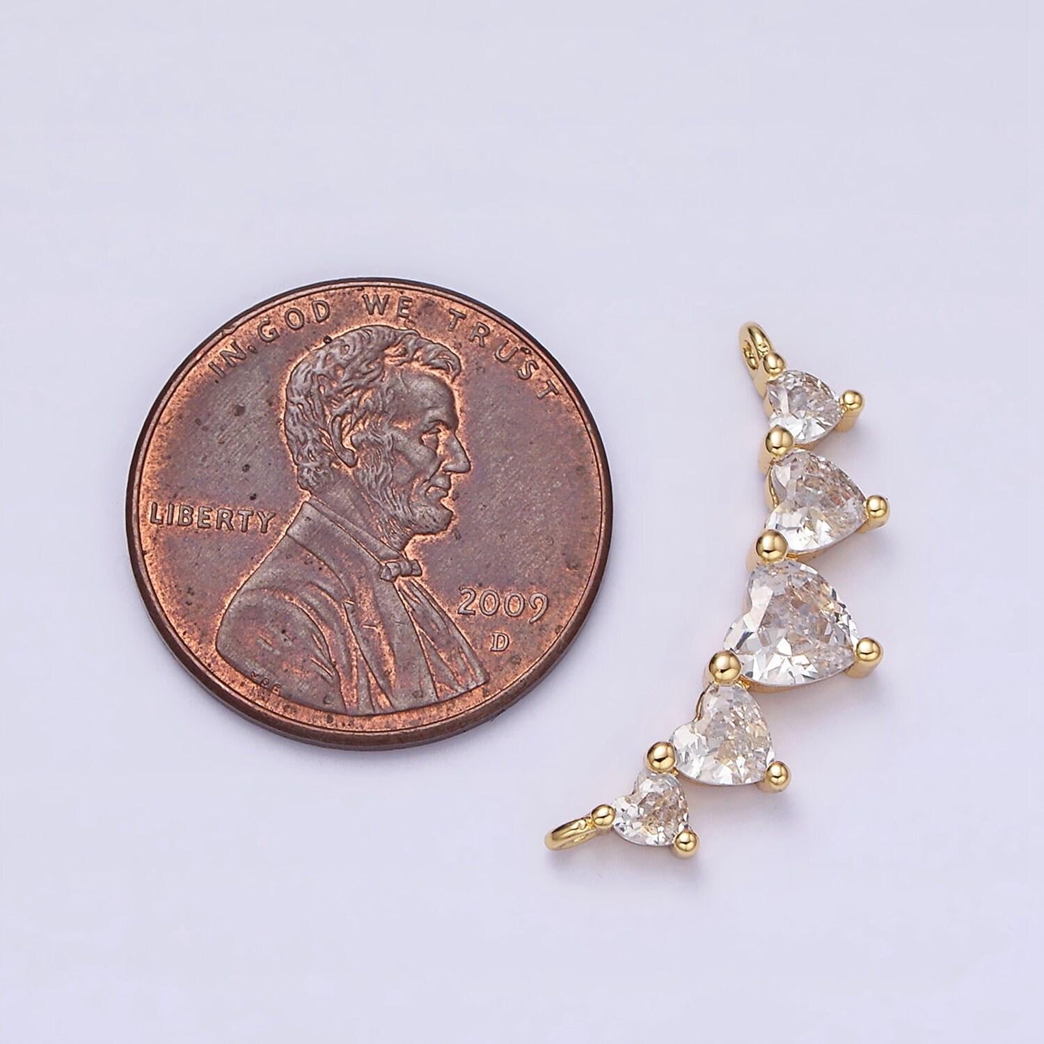 Gold micro pave cz bracelet connector, link chain connector, collar necklace heart connector, cz charm connector for jewelry making y-902