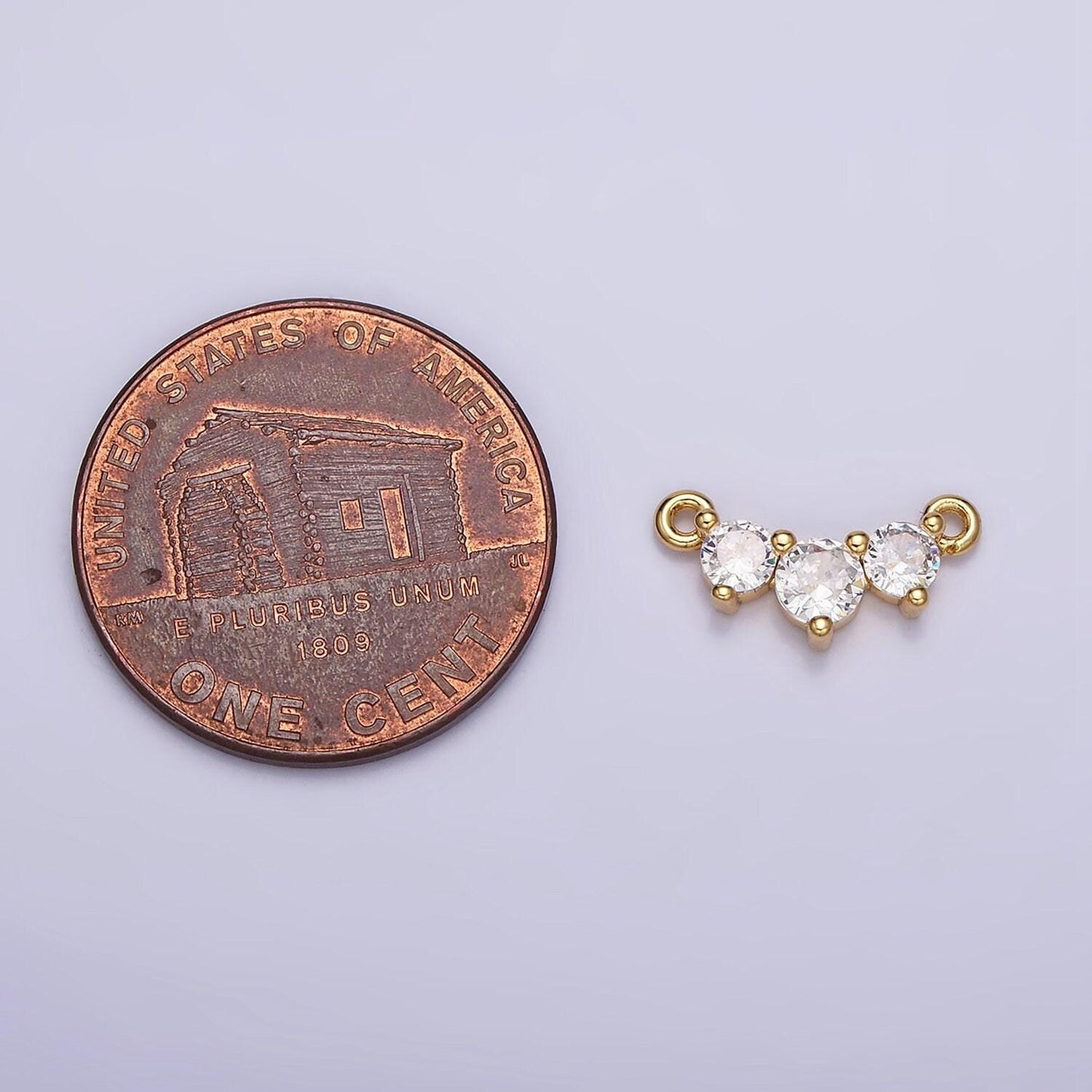 Clear dainty link charm connector pendant, dangle charm necklace link connector charms jewelry gold micro pave y-893