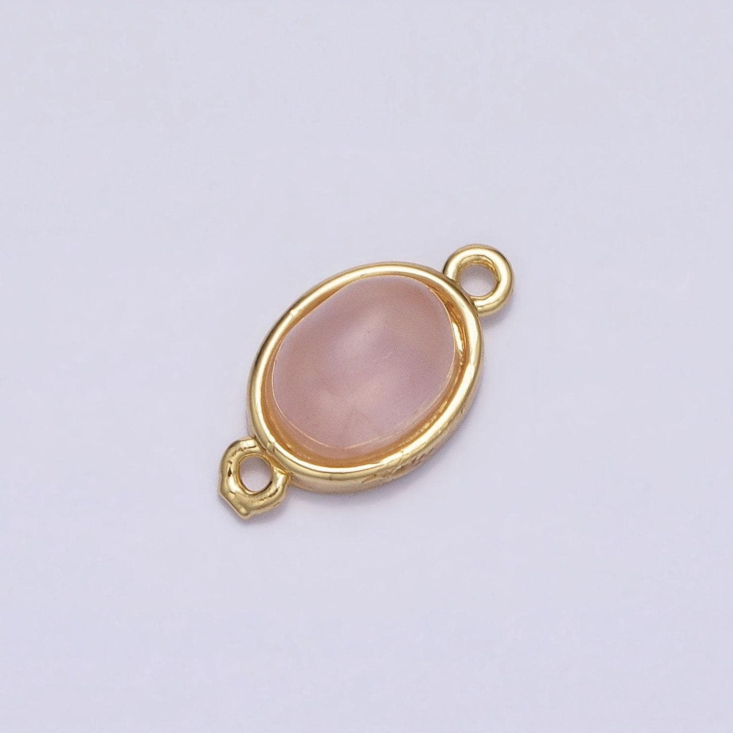 Mini oval natural stone charm connector double bail link connector for bracelet component | aa1003 - aa1004