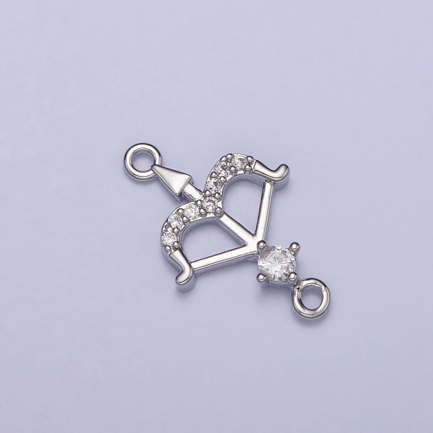 15x10mm gold cupid's arrow cz charm connector dainty link connector for necklaces bracelet earring jewelry supply sagittarius charm y-864