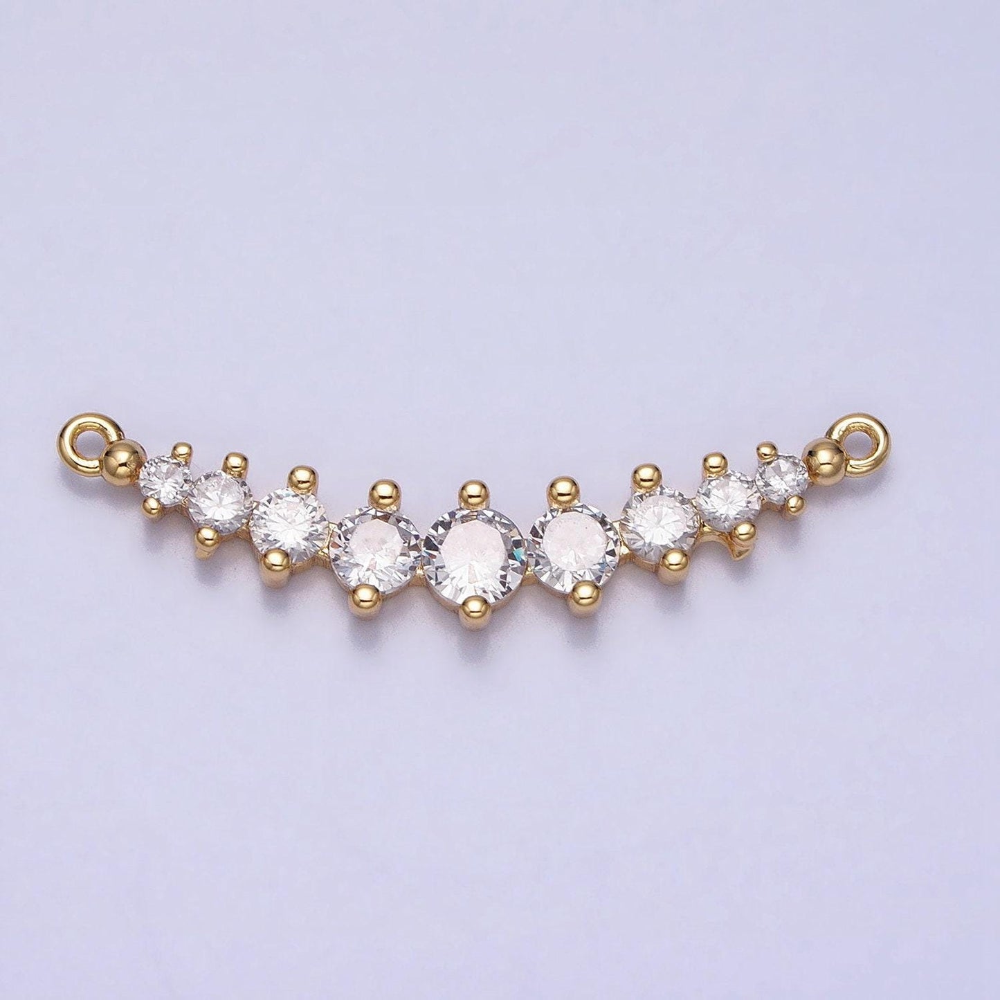 Dainty gold, silver gradient round cubic zirconia 31.4mm link connector for collar necklace component handmade choker necklace| y-848