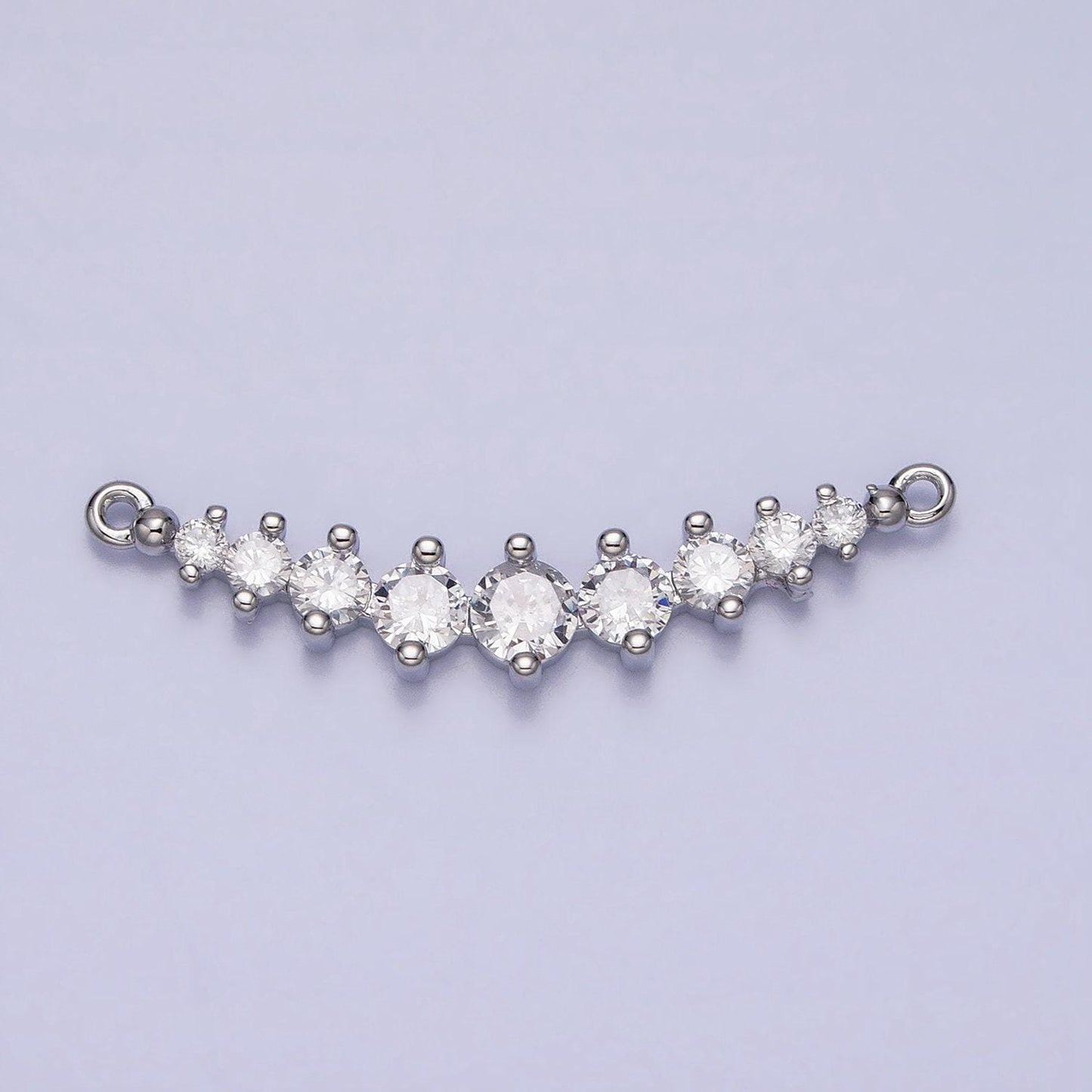 Dainty gold, silver gradient round cubic zirconia 31.4mm link connector for collar necklace component handmade choker necklace| y-848