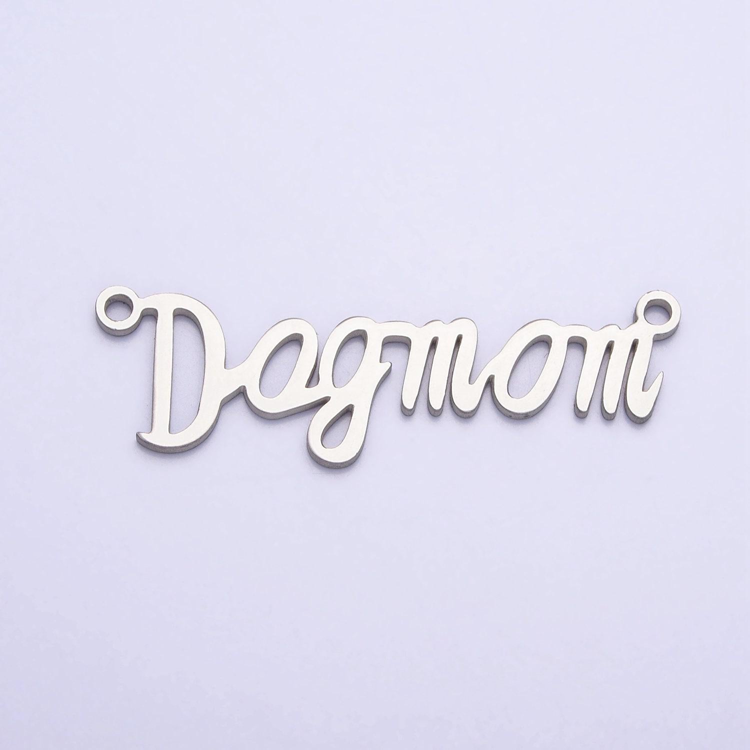 Dog mom charm connector silver dog, gold dog link connector for necklace bracelet component perfect for mother days pet lover gift ideay-829