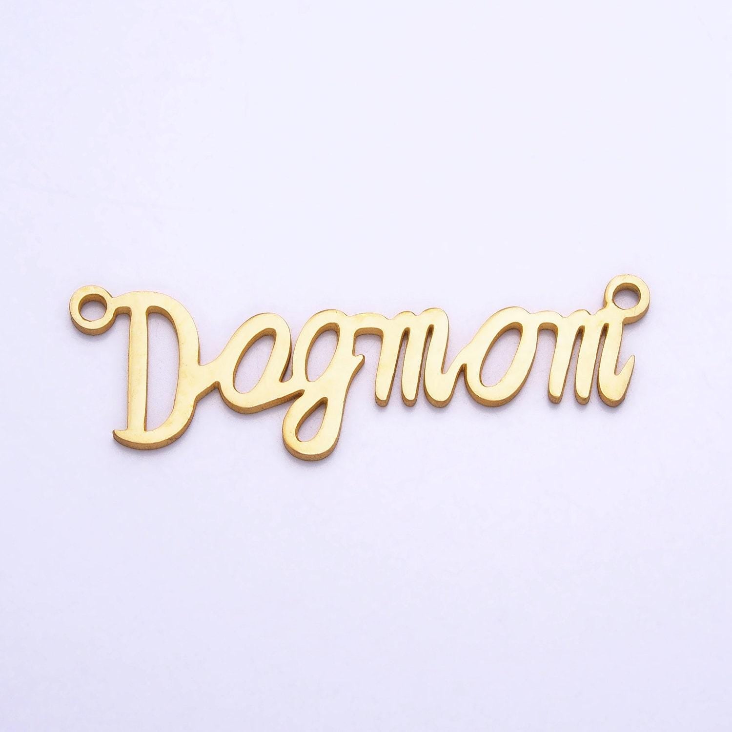 Dog mom charm connector silver dog, gold dog link connector for necklace bracelet component perfect for mother days pet lover gift ideay-829