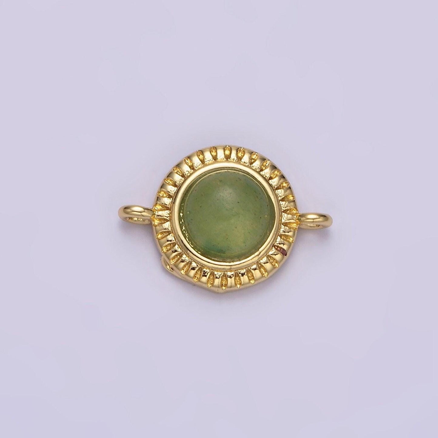 14k gold filled 10mm round natural gemstone link connector for bracelet charm connector natural stone | y738 - y749