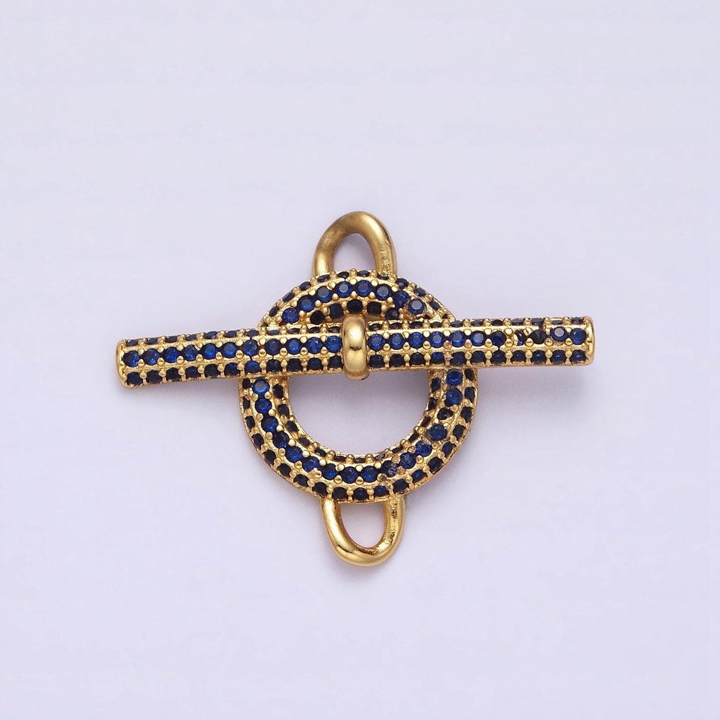 Round circular toggle clasp connector, 14k gold plated green micro pave cz toggle clasp inspired end clasp for bracelet closure | y-734