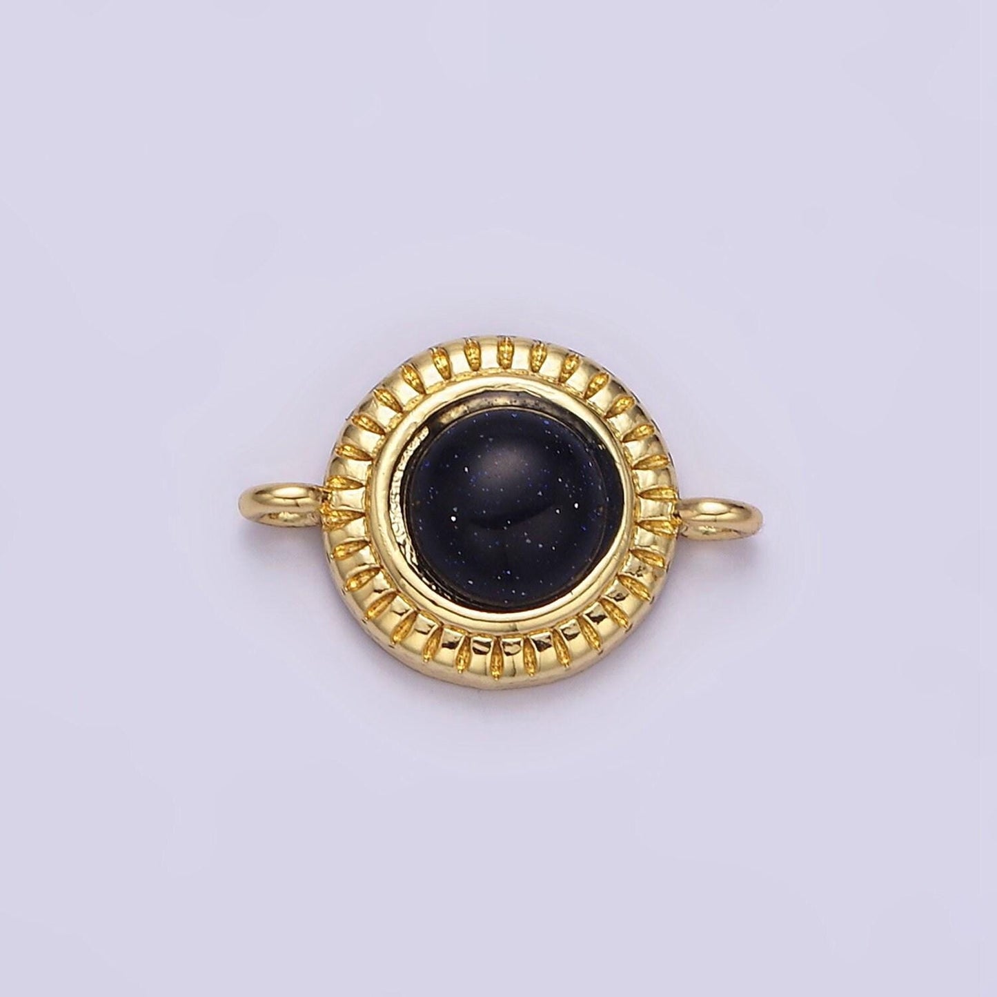 14k gold filled 10mm round natural gemstone link connector for bracelet charm connector natural stone | y738 - y749