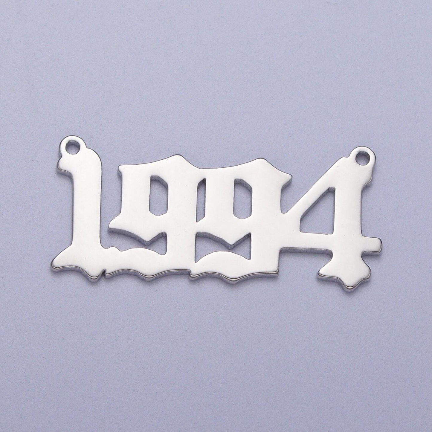 Old english year charm conncetor necklace birth year number necklace silver birthday year link connector for bracelet necklace supply y689