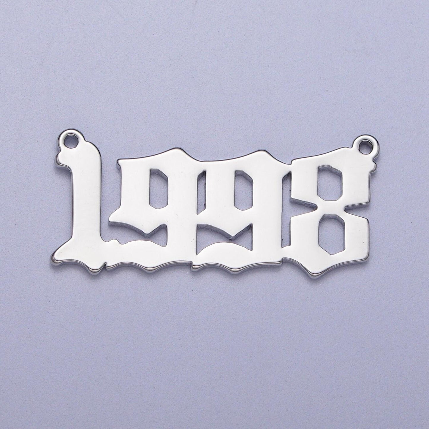 Old english year charm conncetor necklace birth year number necklace silver birthday year link connector for bracelet necklace supply y689