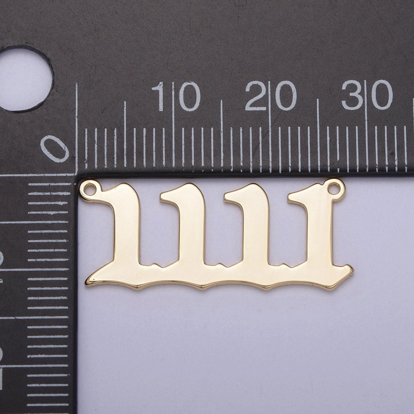 1111 gold filled angel number charm connector lucky number for necklace bracelet component y-459