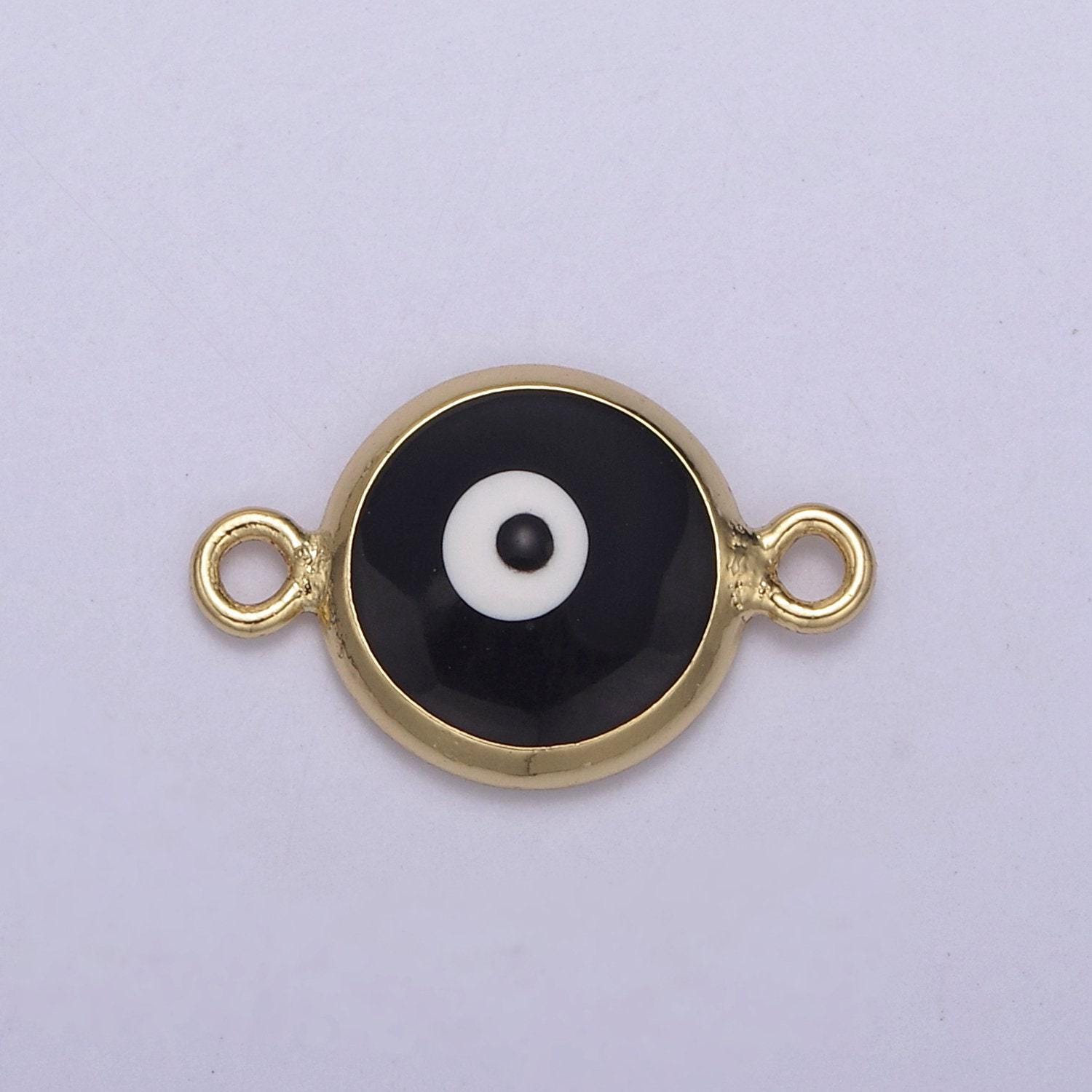 14k gold filled protection eye of ra charm, multicolor enamel evil eye pendant necklace pendant charm connector for jewelry making,y-434