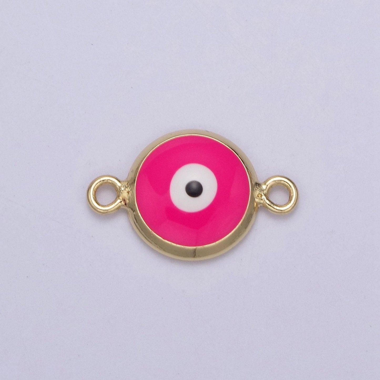 14k gold filled protection eye of ra charm, multicolor enamel evil eye pendant necklace pendant charm connector for jewelry making,y-434